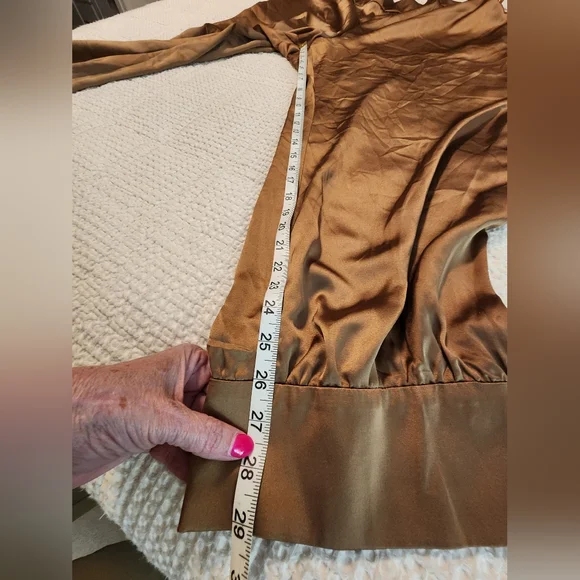 Ryegrass Women's Brown Satin Elastic Waist Joggers Athleisure Cuffed Hem NEW XXL - Picture 7 of 10